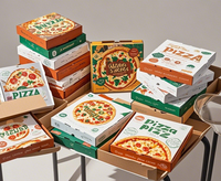 Scatole di Pizza ondulate Kraft marrone resistente per la laminazione lucida da asporto tipo di cartella di spedizione per uso alimentare