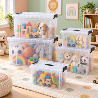 Boîtes de rangement en plastique transparentes personnalisées empilables pour le salon, la salle de jeux, les jouets, les fournitures d'artisanat