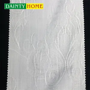 Modern Cheap Window Wholesale White Jacquard Curtains With Valance Tulle Sheer Design Curtains Living Room