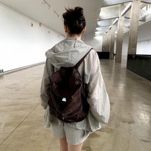 Lonslan <b>Backpack</b> <b>Brown</b> 18 In Adjustable Shoulders Multi Pocket Hiking Bag Unisex Everyday Use - Product Image 2