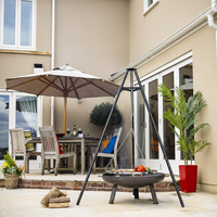 Grille de barbecue suspendue réglable pour trépied, support de barbecue portable robuste et pivotant pour cuisson au feu ouvert et camping