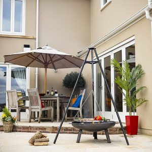 Griglia BBQ Regolabile da Appendere al Treppiede, Griglia Girevole Portatile per Barbecue a Carbonella, Ideale per Cucina <span class=keywords><strong>all</strong></span>'<span class=keywords><strong>Aperto</strong></span> e Campeggio - Product Image 2