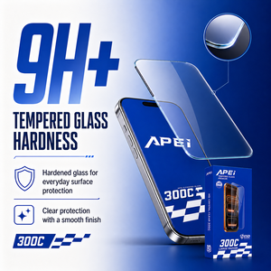 Apei ESD Borderless 300cc Protezione Schermo in Vetro Temperato per <span class=keywords><strong>iPhone</strong></span> 18/17/16e/15 <span class=keywords><strong>Plus</strong></span> Copertura Completa 3D Curvo Spessore 0.5mm - Product Image 5