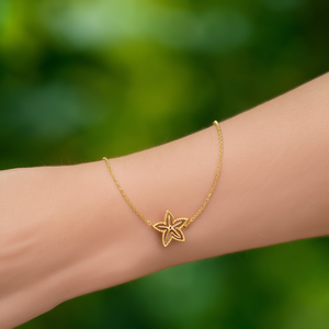 Pulsera con Dijes Finos de Acero Inoxidable 316L con Baño de Oro PVD y Colgante de Estrella, Joyería Sostenible y Resistente - Product Image 3