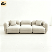 OKF Canapé sectionnel en velours blanc 4 places personnalisable Design moderne élégant et minimaliste pour villa bureau salon simple