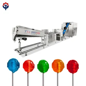 Máquina de fabricación de piruletas planas con forma de palo de caramelo de fruta dura TG semiautomática personalizada del comercio
