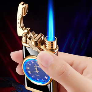Encendedor de antorcha portátil Blue Flame con logotipo personalizado, capucha a prueba de viento con descuento por cantidad para cigarrillos y barbacoa - Product Image 4