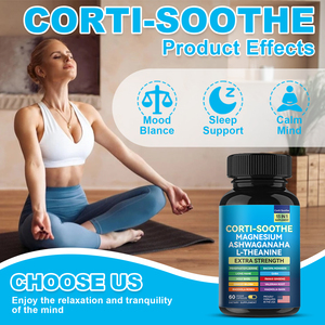 DUOZI OEM Corti-Soothe Magnésium Ashwagandha L-Théanine Force Maximale 60 Capsules Végétales Sans Gluten Soutien au Sommeil - Product Image 3