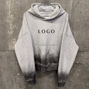 <span class=keywords><strong>Felpa</strong></span> <span class=keywords><strong>con</strong></span> <span class=keywords><strong>Cappuccio</strong></span> Oversize Stile Grunge Y2K, Sfumatura Ombré <span class=keywords><strong>Grigia</strong></span>, Collo e Polsini Effetto Consumato, Bordi Grezzi - Product Image 5