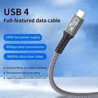 SYONG Cable de Datos USB 4 de Carga Rápida, 8K, 40Gbps, 240W, Transmisión de Audio y Video, 2M, Tipo C, para iPhones 16, Laptops y Tabletas