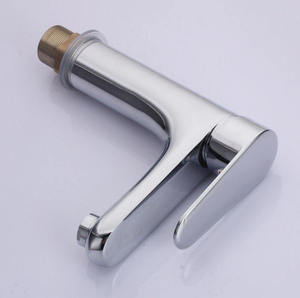 Robinet de lavabo de salle de bain en laiton, mélangeur d'eau chaude et froide, poignée unique, finition chromée, corps durable, noyau de valve en céramique, trou unique, pour plan de travail - Product Image 3