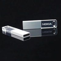 Nouvelle clé USB 2.0 et 3.0 promotionnelle, mince, en acrylique et métal, avec logo LED, garantie 1 an, conservation des données plus de 10 ans
