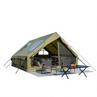 Tente de camping instantanée 12 places légère et pliable pour l'extérieur, prête à l'emploi, quatre saisons, imperméable 3000 mm, en coton Oxford