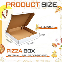 Boîtes à pizza en carton ondulé blanc B-Flute 14x14 pouces, résistantes à la graisse, pour gâteaux, biscuits, aliments et artisanat - Vente en gros