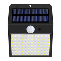 Lampe murale solaire 140 LED avec détecteur de mouvement PIR, éclairage de sécurité extérieur, grand angle, montage mural pour jardin, garage, cour