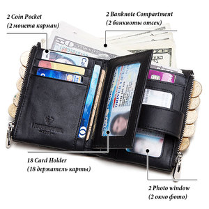 Ví Da Thật Đựng Thẻ Cho Nam Móc Khóa Chặn <span class=keywords><strong>RFID</strong></span> Thật Ví Nam Ví Nam Sành Điệu Ví Da Ngắn - Product Image 5