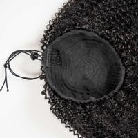 Extension de cheveux brésiliens naturels noirs afro crépus bouclés queue de cheval 100% cheveux humains vierges 10-26 pouces avec pinces à cordes
