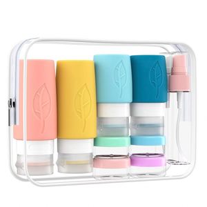 Prix d'usine Kits de voyage en silicone Bouteilles de shampoing 60ml 90ml Flacons pulvérisateurs 30ml avec pot à crème - Product Image 1