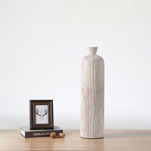 Wholesale Luxury White <strong>Flower</strong> <strong>Vase</strong> Home Decoration Floor <strong>Vase</strong> for Wedding - Product Image 4