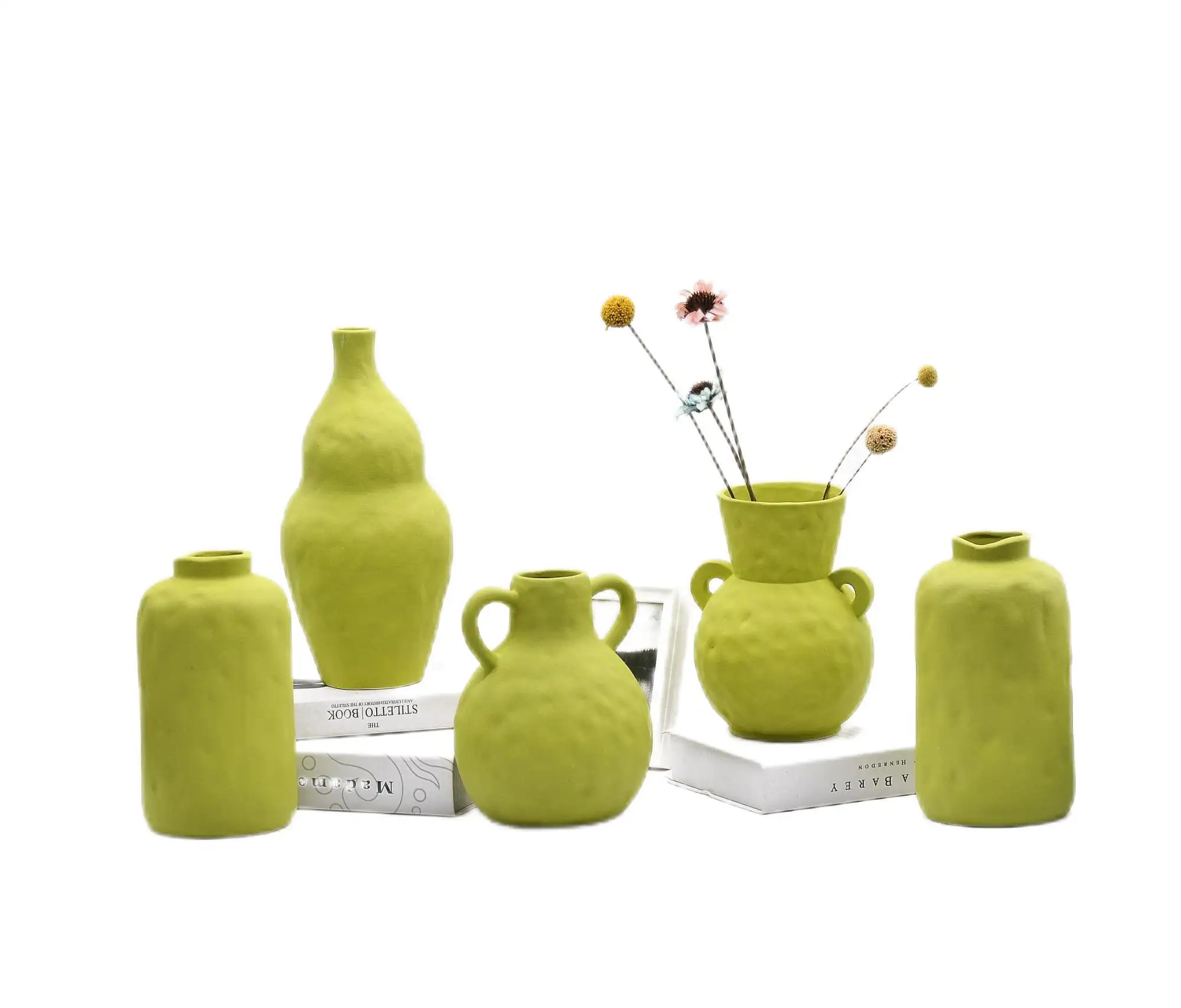 Factory new customized direct sales High quality green series ceramic vase Home Decoration Vase