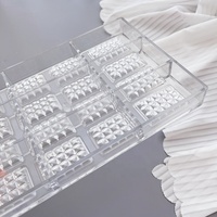 Moule en polycarbonate en forme de rectangle pour faire des bonbons au chocolat en plastique transparent personnalisé petite rangée de blocs moules à barre de chocolat