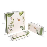 Boîte cadeau personnalisée avec couvercle et base à motif botanique, boîte cadeau rigide plate avec motif de feuilles, fabricant de boîtes cadeau pliables