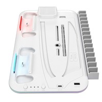 Support Multifonctionnel de Refroidissement pour Console PS Slim/Pro, Station de Charge pour Manette et Rangement de Disques de Jeu, Support de Casque, Accessoire de Jeu en ABS