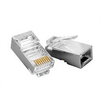 Vente directe fabricant Connecteur réseau RJ45 8P8C Cat5e blindé, accessoire blindé noir Modèle TY-7282