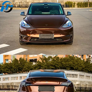 Fábrica al por mayor HD brillante líquido metálico marrón PET TPU envoltura de <span class=keywords><strong>coche</strong></span> <span class=keywords><strong>vinilo</strong></span> polimérico un rollo completo 1.52X1 8M/5X60FT pegatinas de <span class=keywords><strong>coche</strong></span> - Product Image 4