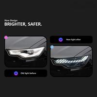 Pour Audi A6 C7 2012-2015, ensemble de phares style RS, lentille LED, DRL, clignotant séquentiel, 12V 65W 6000 lm, mise à niveau