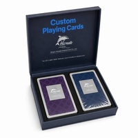 Jeu de cartes à jouer en papier avec logo personnalisé et boîte cadeau - Deux jeux de cartes de qualité supérieure pour cadeaux promotionnels d'entreprise OEM