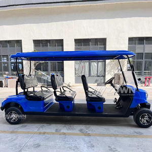 Vehículo de golf azul de 6 plazas personalizado de fábrica para transporte de grupos en parques de atracciones y zonas turísticas - Product Image 1