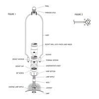Harpe porte-lampes réglables 8 en, support de lampe, adaptateur pour la plupart des lampes, Style réglable 3/8 E14,E26,E27