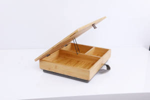 Fabrika fiyat ahşap tur masası dizüstü yastık ile yatak masası ekstra büyük taşınabilir LapDesk tur masası - Product Image 2