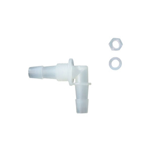 Plastic Through-Plate Elbow Fitting 3/8 In Inner Diameter With Nut And <b>Washer</b> For Plumbing Hoses - Product Image 1