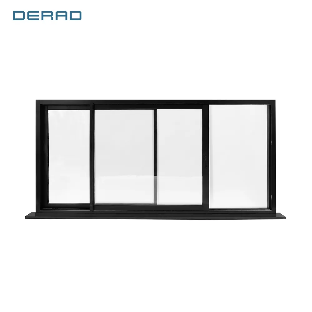 Multi lock security system double glazing tempering coating glass aluminium sliding window for apartment window