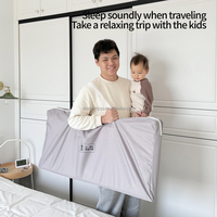 Barandales Laterales VSUCH para Cama de Bebé, Barrera de Malla para Recién Nacido, Valla Protectora de Tela Plegable de Seguridad para Infantes, Barandilla de Cama para Niños Pequeños