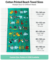 Wholesale Custom Printed Eco-Friendly Luxury Soft Absorbent Oversized 100% Cotton Beach Towel