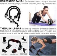 11-en-1 ensemble de gymnastique à domicile entraînement équipement de Fitness exercice Abdominal entraînement musculaire Abs Ab rouleau de roue avec tapis
