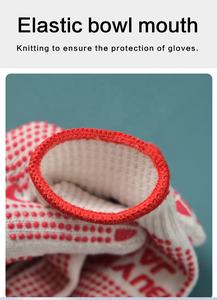 Gants de sécurité en tricot à pois en PVC, doublure en coton CVC sans couture, antidérapants, flexibles, réutilisables, avec poignets élastiques en tricot, Vietnam - Product Image 5