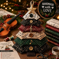 Kit de Costura DIY para Adorno de Árbol de Navidad de Tela en Capas, Tela de Retazos Precortada, Decoración Colgante para Árbol de Navidad, Kit de Manualidades Hechas a Mano para Adultos