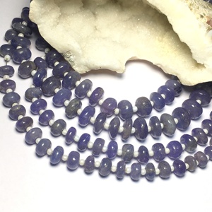 Tanzanite Rondelle Forme Polie À La Main Perles De Pierres Précieuses En Vrac Pierre Naturelle Fabrication De Bijoux En Gros Collier Prix Par Brin - Product Image 1