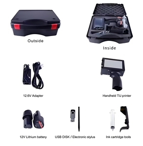 เครื่องพิมพ์ฉลากอิงค์เจ็ท TIJ แบบมือถือออนไลน์ G300E พกพาได้25.4มม. หมึกแห้งเร็วรหัสแบบแบทช์ - Product Image 6