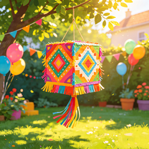 Piñata colorée faite à la main, parfaite pour les fêtes d'anniversaire des enfants, les fiestas, les carnavals et les décorations de célébrations festives - Product Image 2