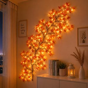 Guirlande lumineuse LED flexible en rotin, branche de cerisier artificielle pour la décoration murale de la maison, mariage, fête, festival, lampe de nuit féerique - Product Image 1