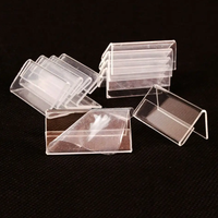 Support de présentation en acrylique en forme de L, 4x2 cm, écologique, personnalisable, avec support transparent pour cartes de prix, étiquettes et marqueurs nominatifs