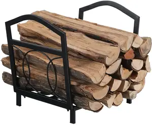 Metal Wood Display Rack Lenha Display Stand Log Storage Stand para Indoor Outdoor