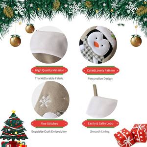 Oferta Especial: Adornos de Lujo de Madera Gris para Árbol de Navidad (Reno, Muñeco de Nieve, Papá Noel) – Set de Regalo de Navidad Personalizado al por Mayor para Calcetines Navideños - Product Image 5