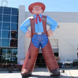 Mascotte gonflable géante de cowboy bandit western, personnage de dessin animé, pour publicité, idéale pour les carnavals ou centres commerciaux sur le thème du Far West - Product Image 5
