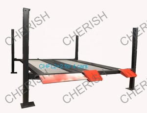 Plataforma de estacionamiento dual Elevador automático de 4 postes Elevador de coche ancho doble de acero - Product Image 5